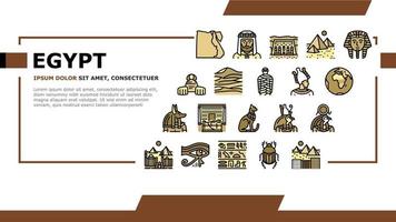 Egypt Country Monument Excursion Landing Header Vector