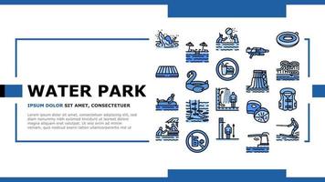 Water Park Attraction And Pool Landing Header Vector