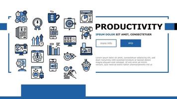 productividad administrar vector de encabezado de aterrizaje