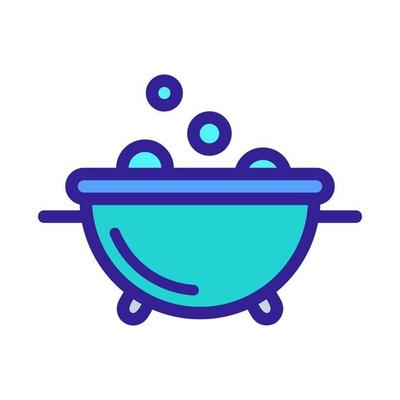 cauldron with water icon vector. Isolated contour symbol illustration