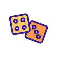 Game dice icon vector. Isolated contour symbol illustration vector
