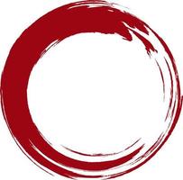 Red enso zen circle brush stroke. vector