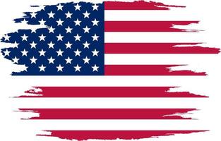 Flag of The United States of America, brush stroke background vector