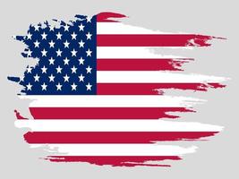 Flag of The United States of America, brush stroke background vector