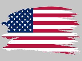 Flag of The United States of America, brush stroke background vector