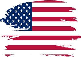 Flag of The United States of America, brush stroke background vector