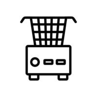 frying basket icon vector outline illustration