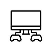 Monitor gamer icon vector. Isolated contour symbol illustration vector