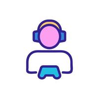 Gamer icon vector. Isolated contour symbol illustration vector