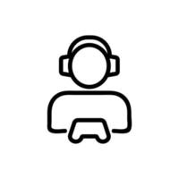 Gamer icon vector. Isolated contour symbol illustration vector