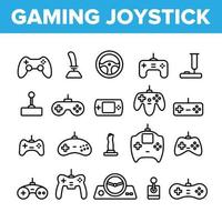 conjunto de iconos de línea delgada de vector de joystick de juego