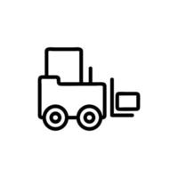 The forklift icon vector. Isolated contour symbol illustration vector