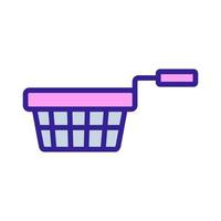 pulling out frying basket icon vector outline illustration