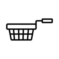 frying basket icon vector outline illustration