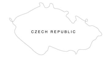 Line art Czech map. continuous line europe map. vector illustration. single outline.