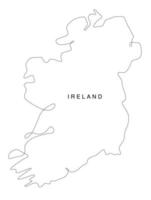 Line art Ireland map. continuous line europe map. vector illustration. single outline.