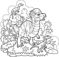 cartoon prehistoric dinosaur coloring book vector