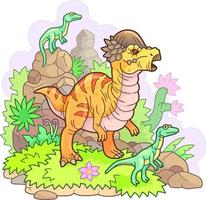 cartoon prehistoric dinosaur vector