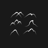 mountain hand drawn icon set vector