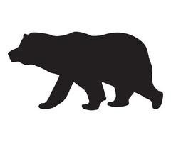 black silhouette,shadow of a brown bear vector