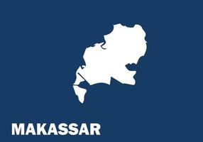 vector of Makassar map in blue and white color