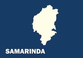 vector of Samarinda map in blue and white color