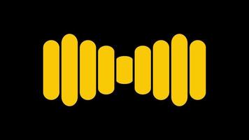 onda sonora musical amarelo espectro definido em um fundo preto. video