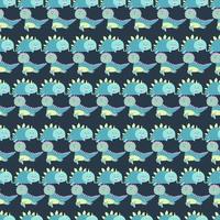 Vector seamless pattern with little cute dinosaurus