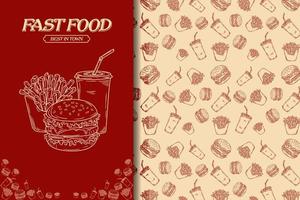 Seamless fast food vector