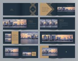 Corporate business presentation guide brochure template, Annual report, 16 page minimalist flat geometric business brochure design template, A4 size. vector