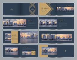 Corporate business presentation guide brochure template, Annual report, 16 page minimalist flat geometric business brochure design template, A4 size. vector