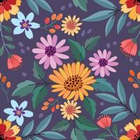 Colorful flowers seamless pattern. vector