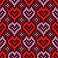 Heart shape abstract geometric background seamless pattern. vector