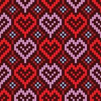 Heart shape abstract geometric background seamless pattern. vector