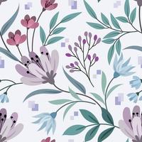 Seamless floral pattern with flower composition on bright background. vector