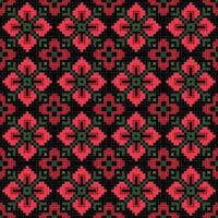 Abstract geometric red flower seamless pattern. vector
