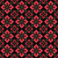 Abstract geometric red flower seamless pattern. vector