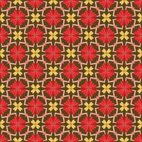 Abstract geometric red flower design seamless pattern vector