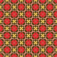 Abstract geometric red flower design seamless pattern vector