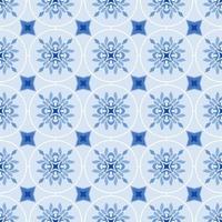 Abstract geometric in blue monochrome seamless pattern. vector