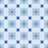 Abstract geometric in blue monochrome seamless pattern. vector