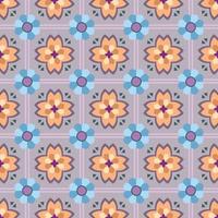 Abstract geometric flower design seamless pattern vector