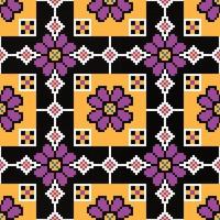Abstract geometric flower design seamless pattern vector