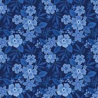 Seamless pattern with flowers and leaves vector