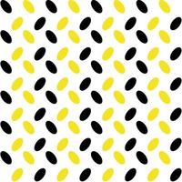 Seamless abstract pattern with geometric round shapes. Vector background design. Yellow, black color on white. Paper, cloth, fabric, cloth, dress, napkin, cover, bed printing, gift, present concept.