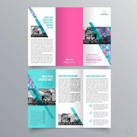 Tri-fold brochure template Minimalistic geometric design for corporate and business. Creative concept brochure vector template.