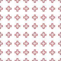 Abstract seamless pattern with red outline crosses on white background. Modern Swiss design in bauhaus style vector