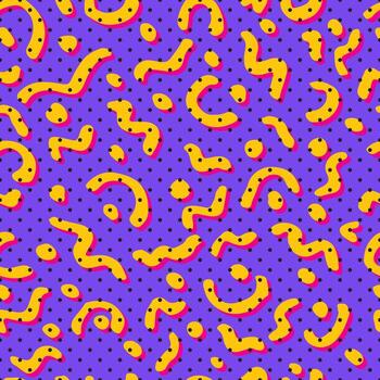 Swatches of memphis style patterns, seamless background. Design 80-90s. Hand drawing sketch textures. vector