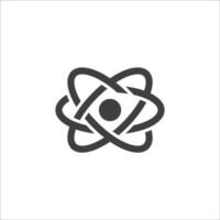 Vector sign of The Atom symbol is isolated on a white background. Atom icon color editable.