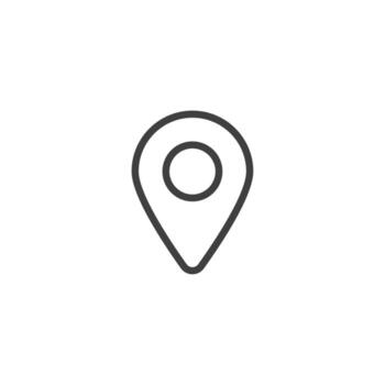 Vector sign of The map pin symbol is isolated on a white background. map pin icon color editable.